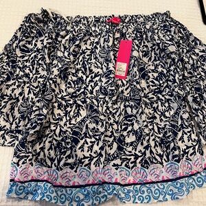 Lilly Pulitzer Blue and White Nevie top